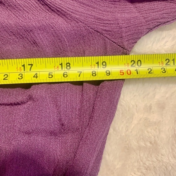 Cropped Peasant Top Large Charlotte Russe Plum Purple Crochet Lace Detail Rayon - Picture 11 of 13